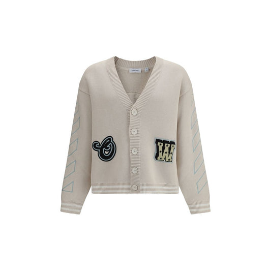 Off-White Beige Cotton Cardigan 1728,72470364320,Beige,Cardigans - Sweaters - Clothing,Clothing,L,M,Men,New with tags,Off-White,S,Sweaters - Clothing