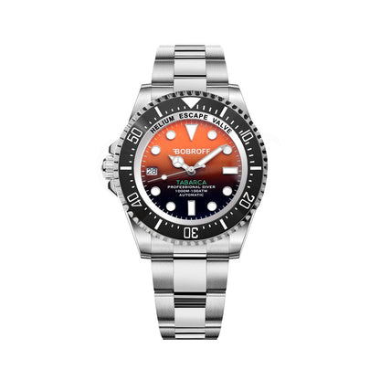 Bobroff Silver Stainless Steel Sport Watch