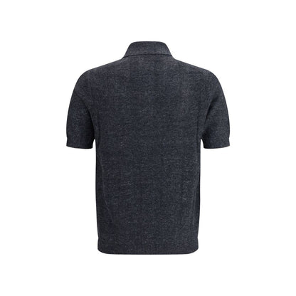 Brunello Cucinelli Gray Cotton Polo Shirt