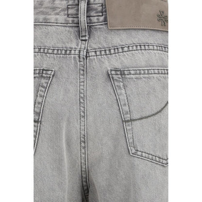 Jacob Cohen Gray Cotton Relaxed Fit Jeans