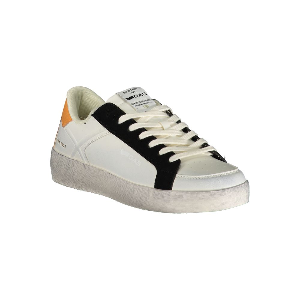 Gas White Polyurethane Men's Sneaker 1728,67403481248,Athletic - Sneakers - Shoes,EU40/US7,EU41/US8,EU42/US9,EU43/US10,EU44/US11,EU45/US12,Gas,Men,New with tags,Shoes,Sneakers - Shoes,White
