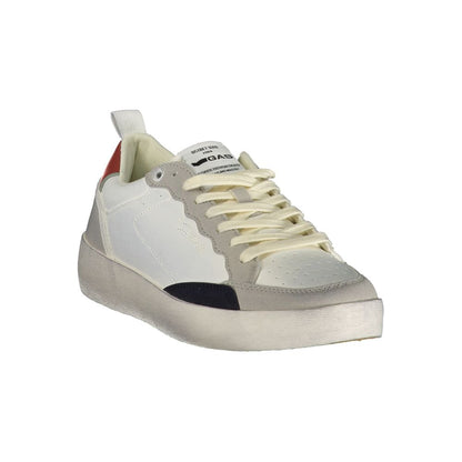 Gas White Polyurethane Men's Sneaker 1728,67403481248,Athletic - Sneakers - Shoes,EU40/US7,EU41/US8,EU42/US9,EU43/US10,EU44/US11,EU45/US12,Gas,Men,New with tags,Shoes,Sneakers - Shoes,White
