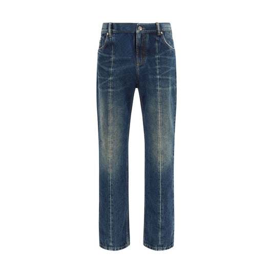 Versace Blue Cotton Straight-Leg Jeans 1728,72470364320,Blue,Clothing,Jeans Denim - Clothing,Men,New with tags,Straight-Leg Jeans - Jeans Denim - Clothing,Versace,W30,W31,W32