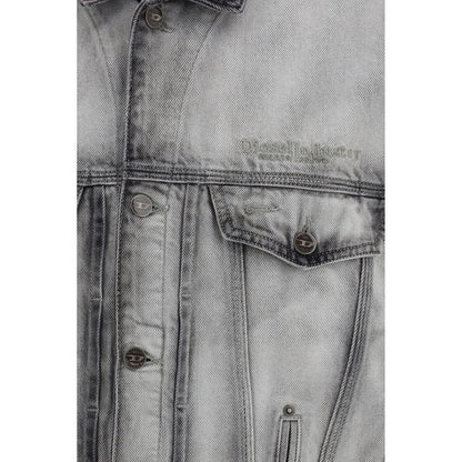 Diesel Gray Cotton Denim Jacket