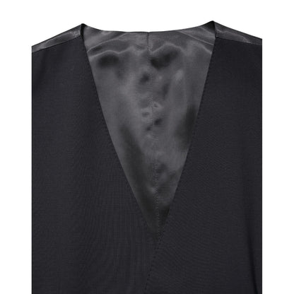 Dolce & Gabbana Black Wool Single Breasted Waistcoat Vest
