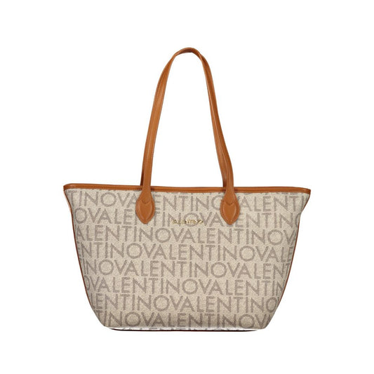 Mario Valentino Beige Polyurethane Women's Shoulder Bag