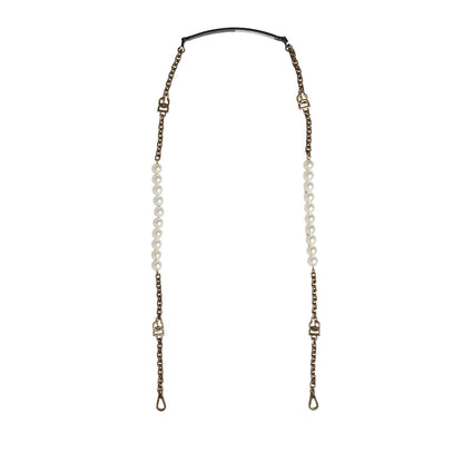 Dolce & Gabbana Black Leather Gold Chain Bag Accessory Shoulder Strap