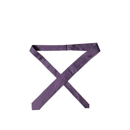 Dolce & Gabbana Purple Patterned 100% Silk Adjustable Men Necktie Tie