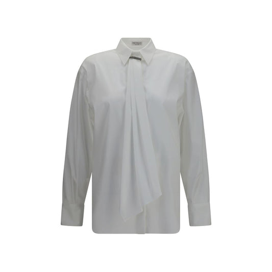 Brunello Cucinelli White Cotton Dress Shirt
