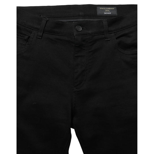 Dolce & Gabbana Black Cotton Stretch Skinny Men Denim Jeans