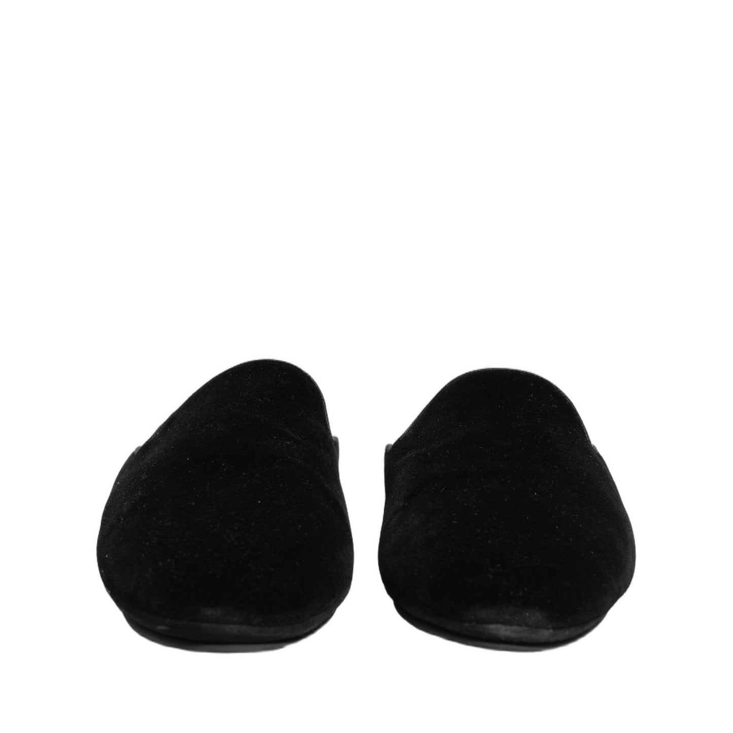Dolce & Gabbana Black Suede Slides Flat Slipper Men Shoes