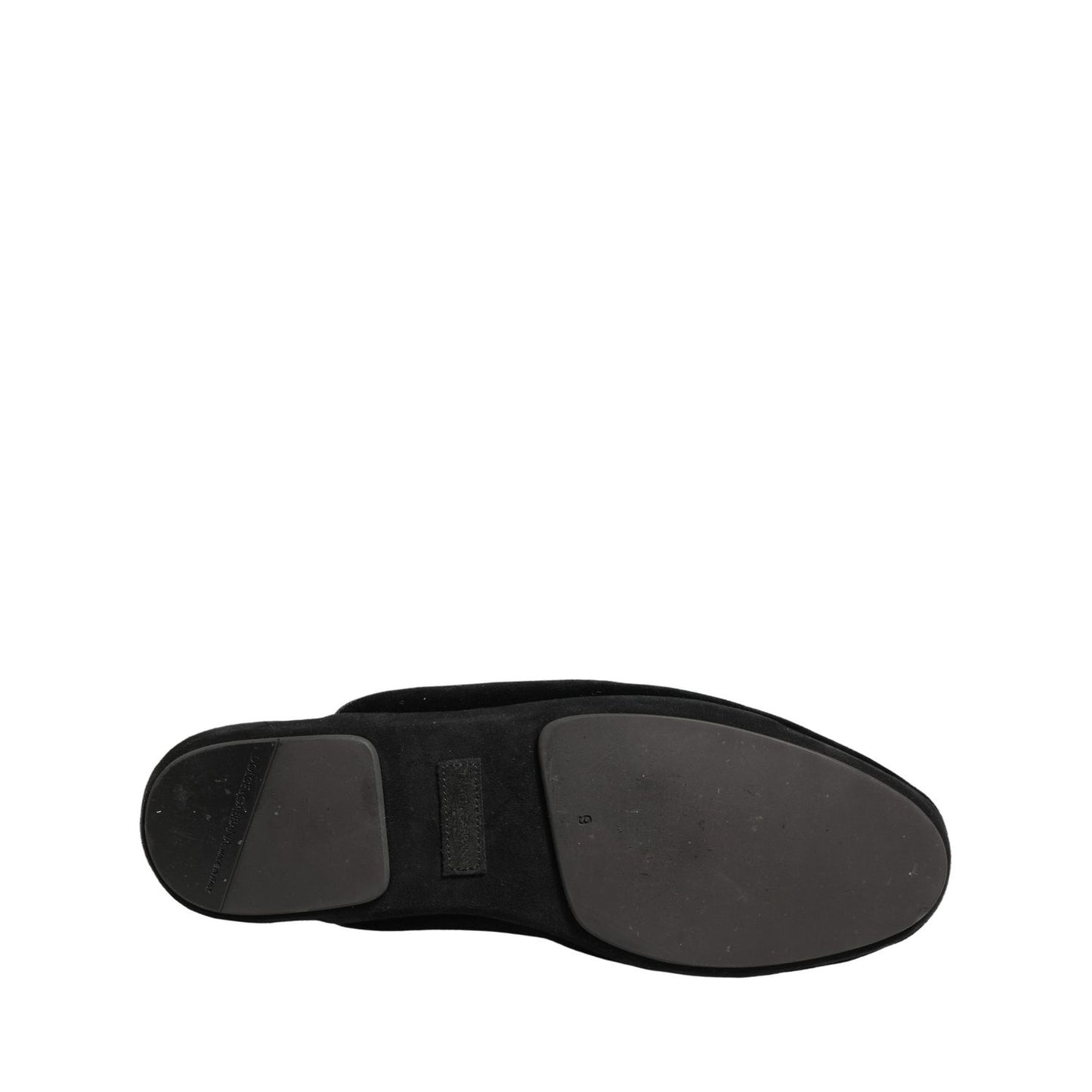 Dolce & Gabbana Black Suede Slides Flat Slipper Men Shoes
