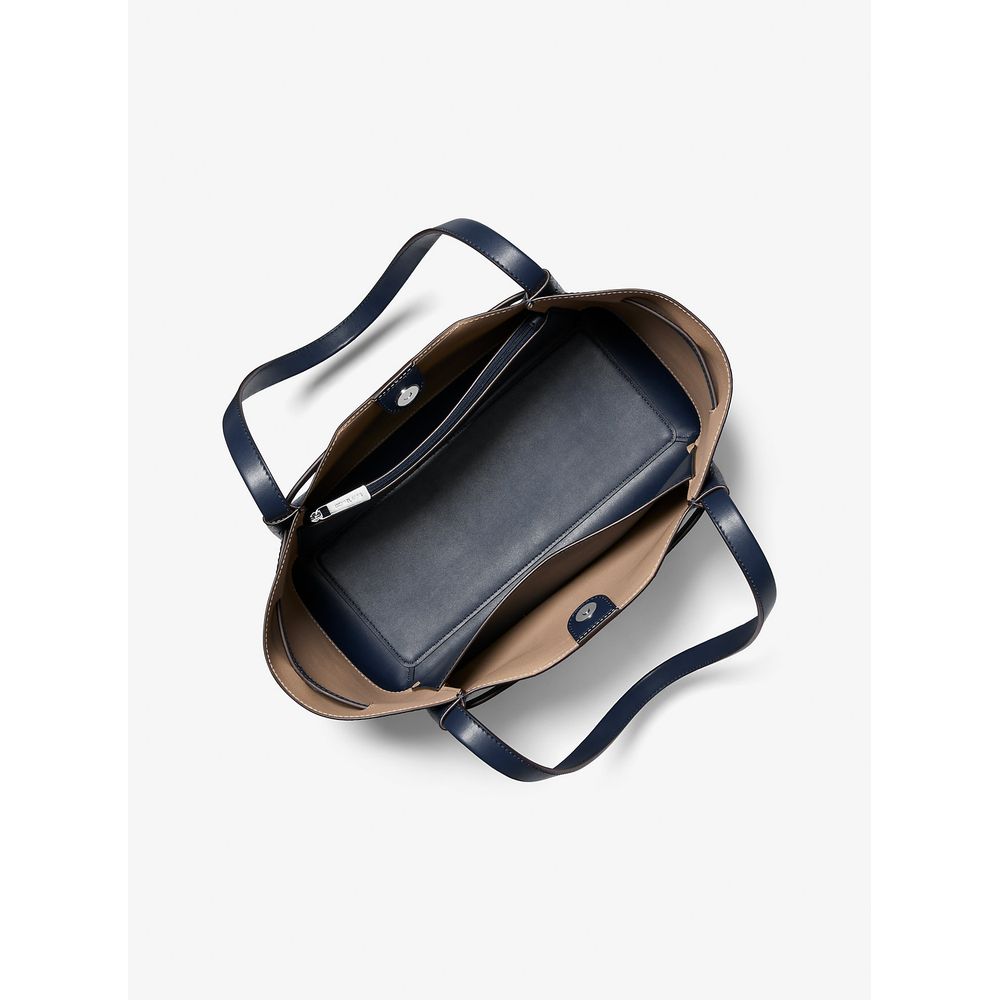 Michael Kors Blue Leather Tote Bag