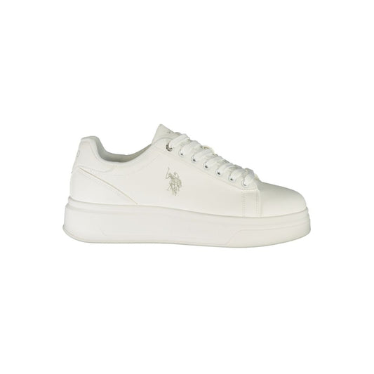 U.S. POLO ASSN. White Polyester Athletic Sneakers