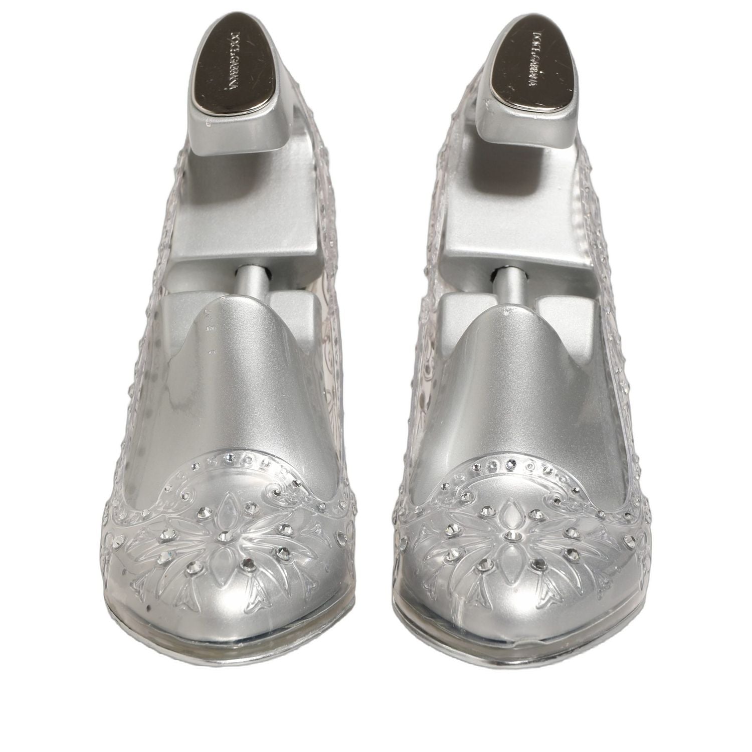 Dolce & Gabbana CINDERELLA Floral Crystal Heels Clear