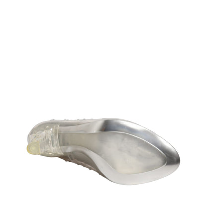 Dolce & Gabbana CINDERELLA Floral Crystal Heels Clear