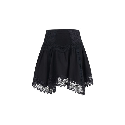 Charo Ruiz Black Cotton Mini Skirt