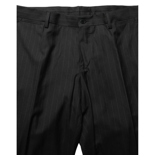 Dolce & Gabbana Black Stripes Slim Fit Formal 3 Piece Suit