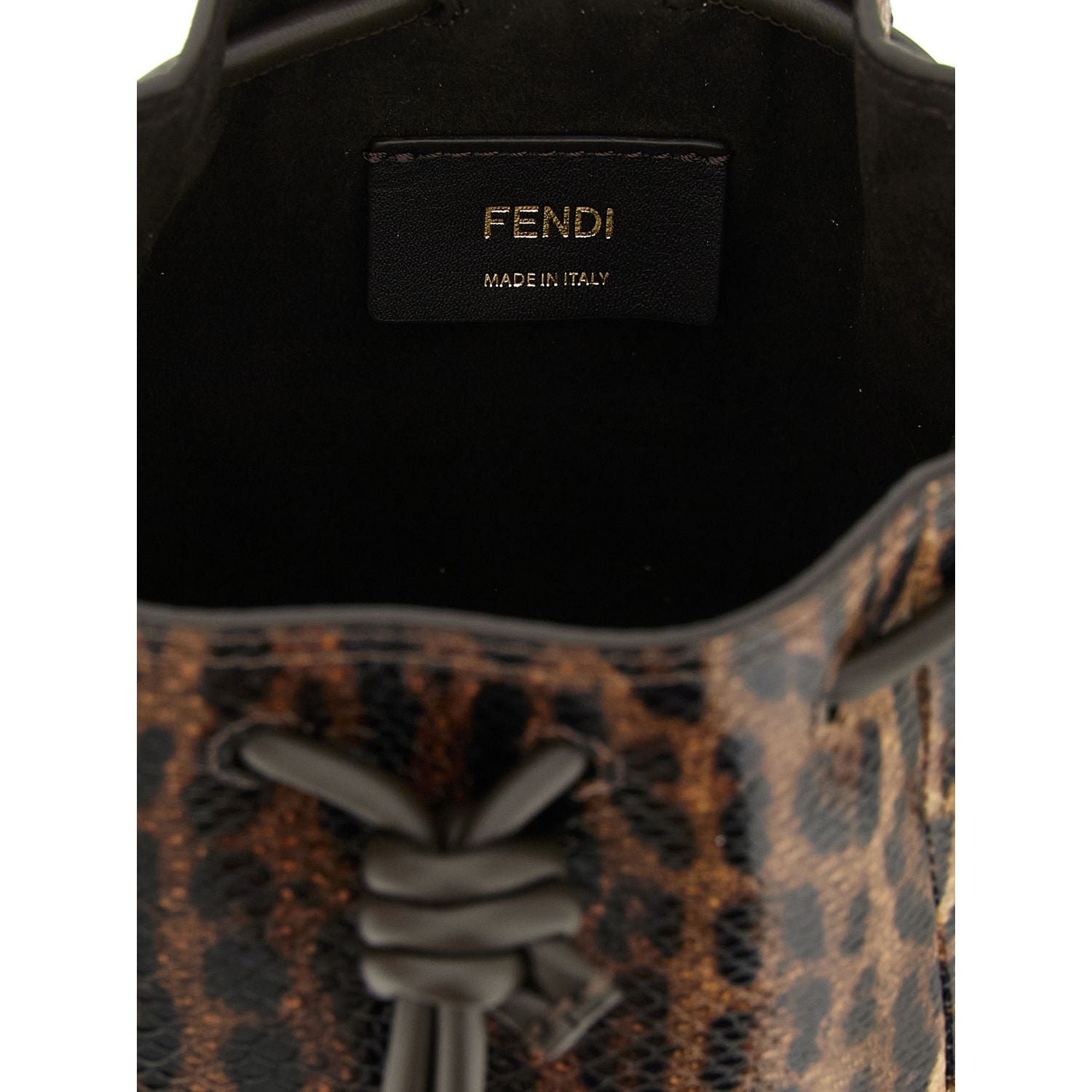 Fendi Brown Velvet Leather Handbag