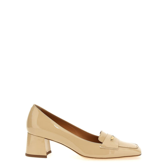 Tod's Beige Calfskin Mid Heel Pumps