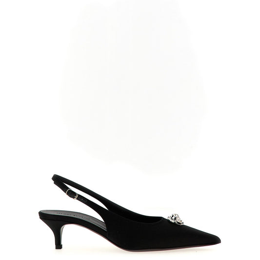 Magda Butrym Black Silk Mid Heel Pumps