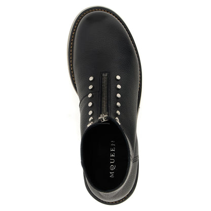 Alexander McQueen Black Calfskin Ankle Boots