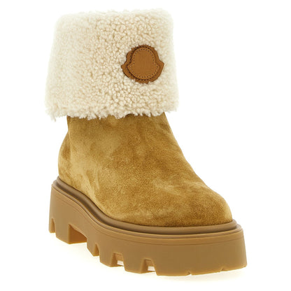 Moncler Beige Calfskin Ankle Boots