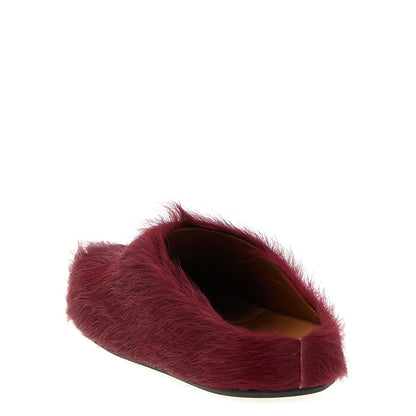 Marni Bordeaux Calfskin Clogs