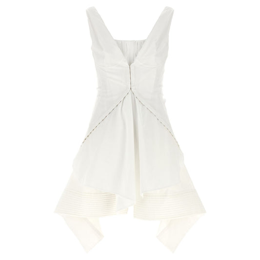 Alexander McQueen White Cotton Short Dress