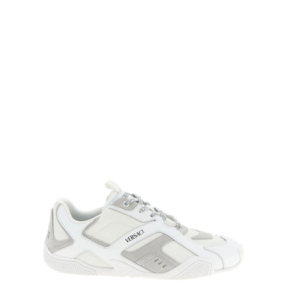Versace White Calfskin Athletic Sneakers