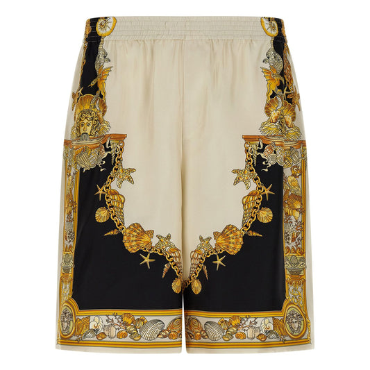 Versace Multicolor Silk Bermuda Shorts