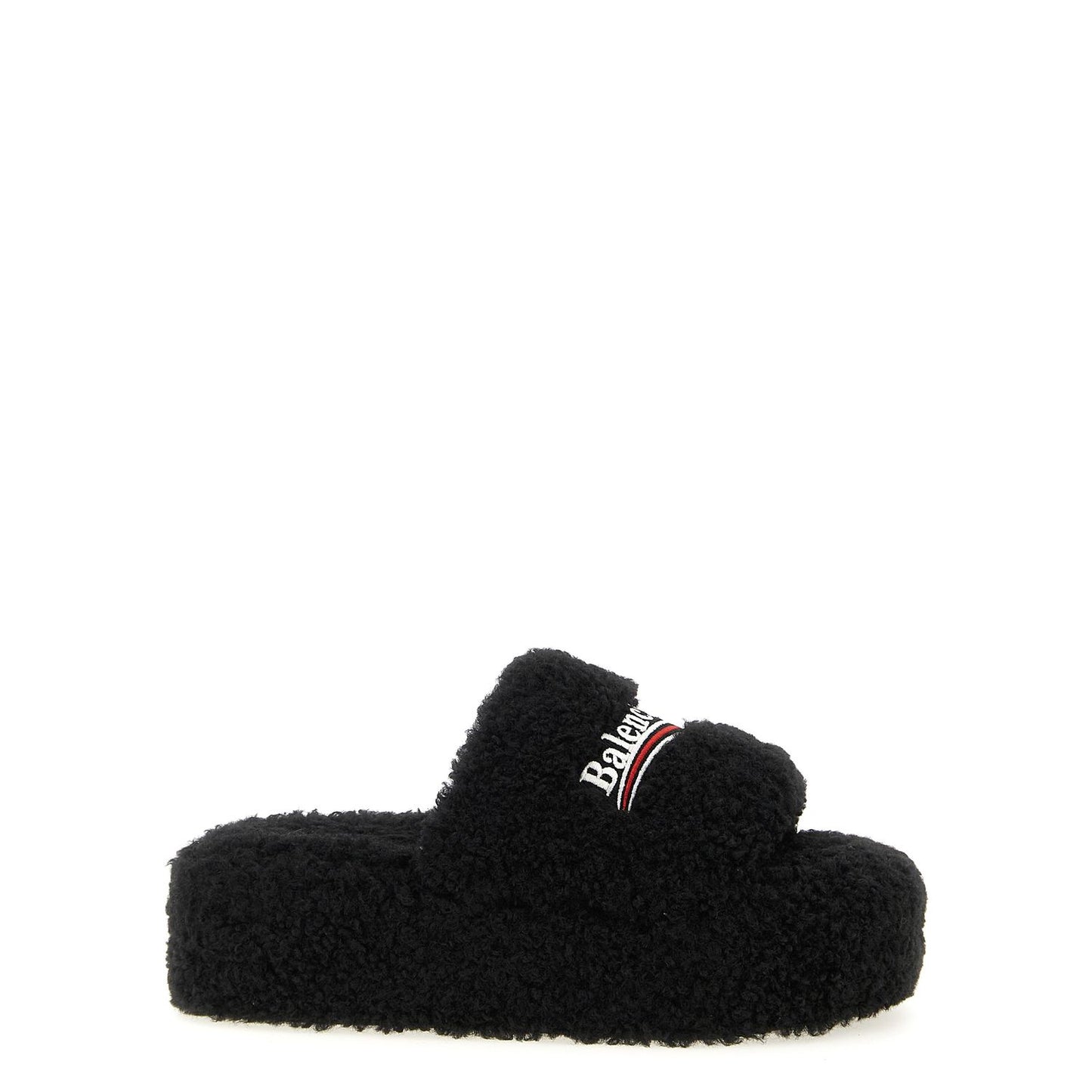 Balenciaga Black Polyester Slides