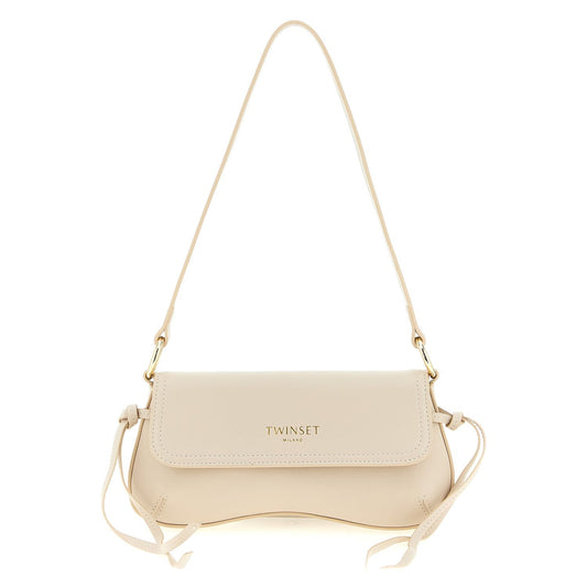 Twinset White Leather Shoulder Bag