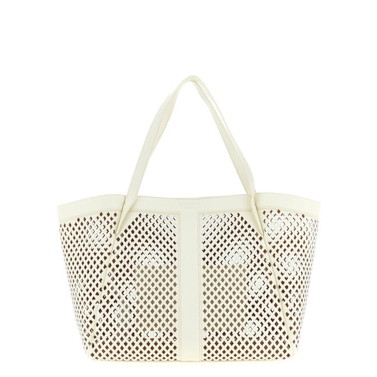 Twinset White Leather Tote Bag