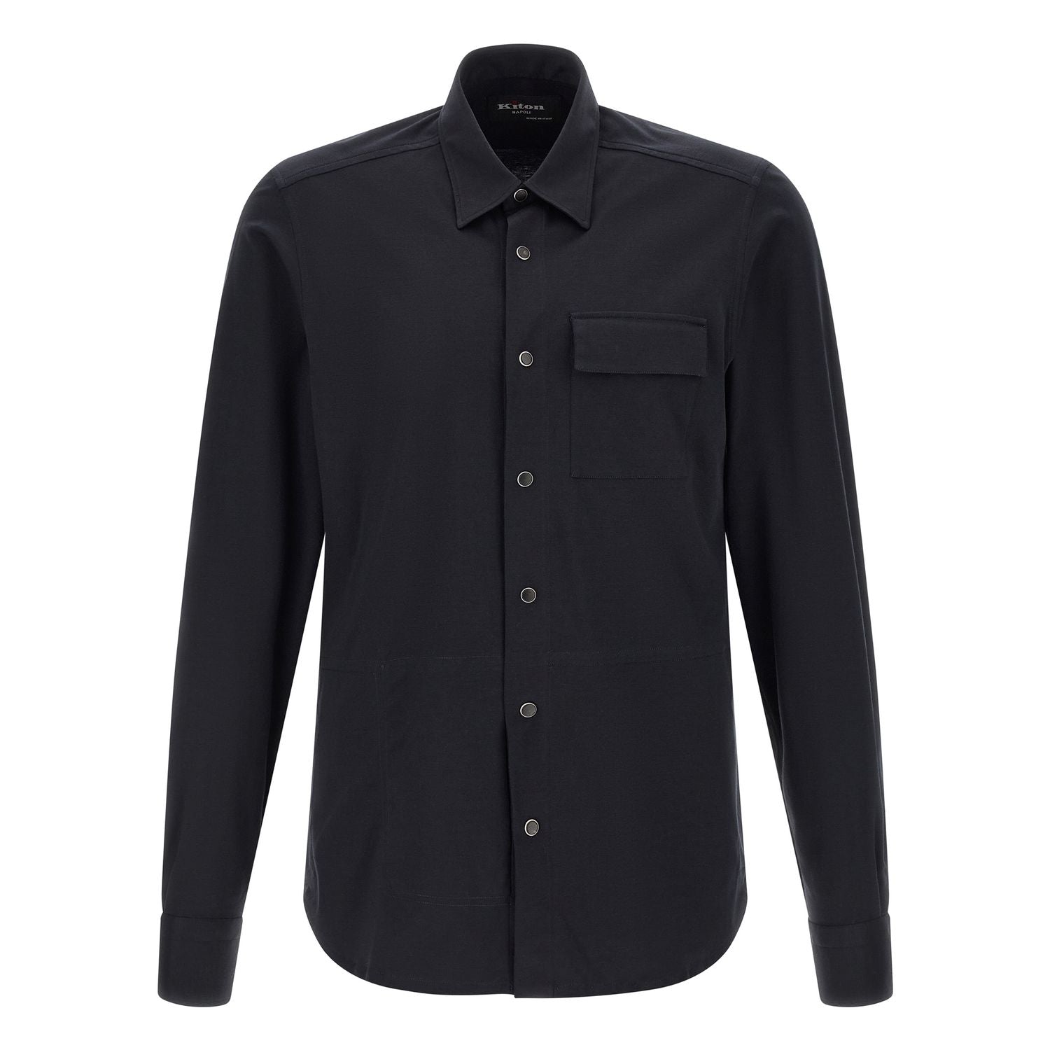 Kiton Blue Cotton Blouse