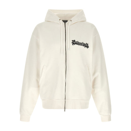 Balenciaga White Cotton Sweatshirt