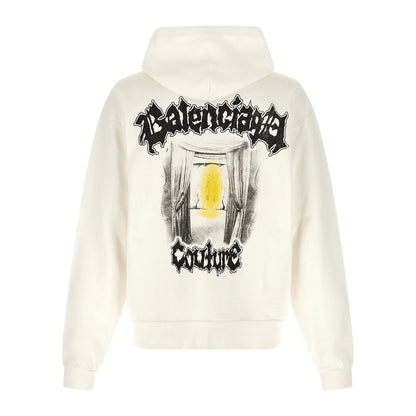 Balenciaga White Cotton Sweatshirt