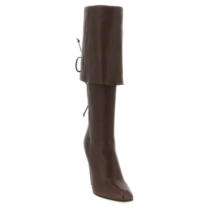 Alexander McQueen Brown Lamb Leather Over The Knee