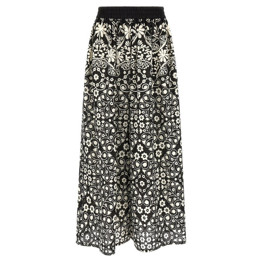 Max Mara Bicolor Cotton Flared Pants