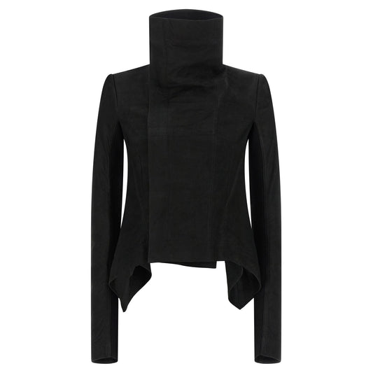 Rick Owens Black Lamb Leather Leather Jacket