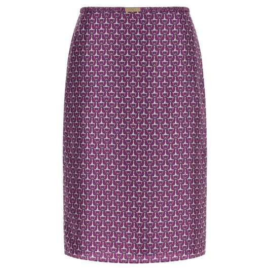 Gucci Purple Silk Midi Skirt