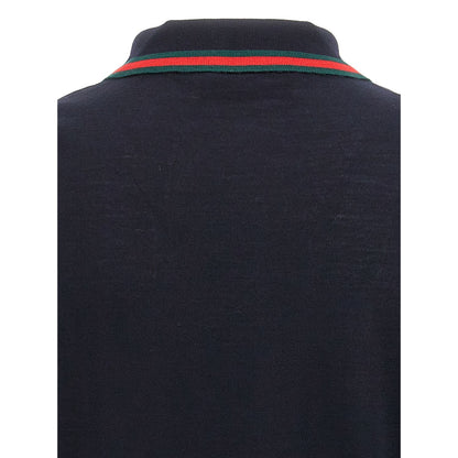 Gucci Blue Wool Polo Shirt
