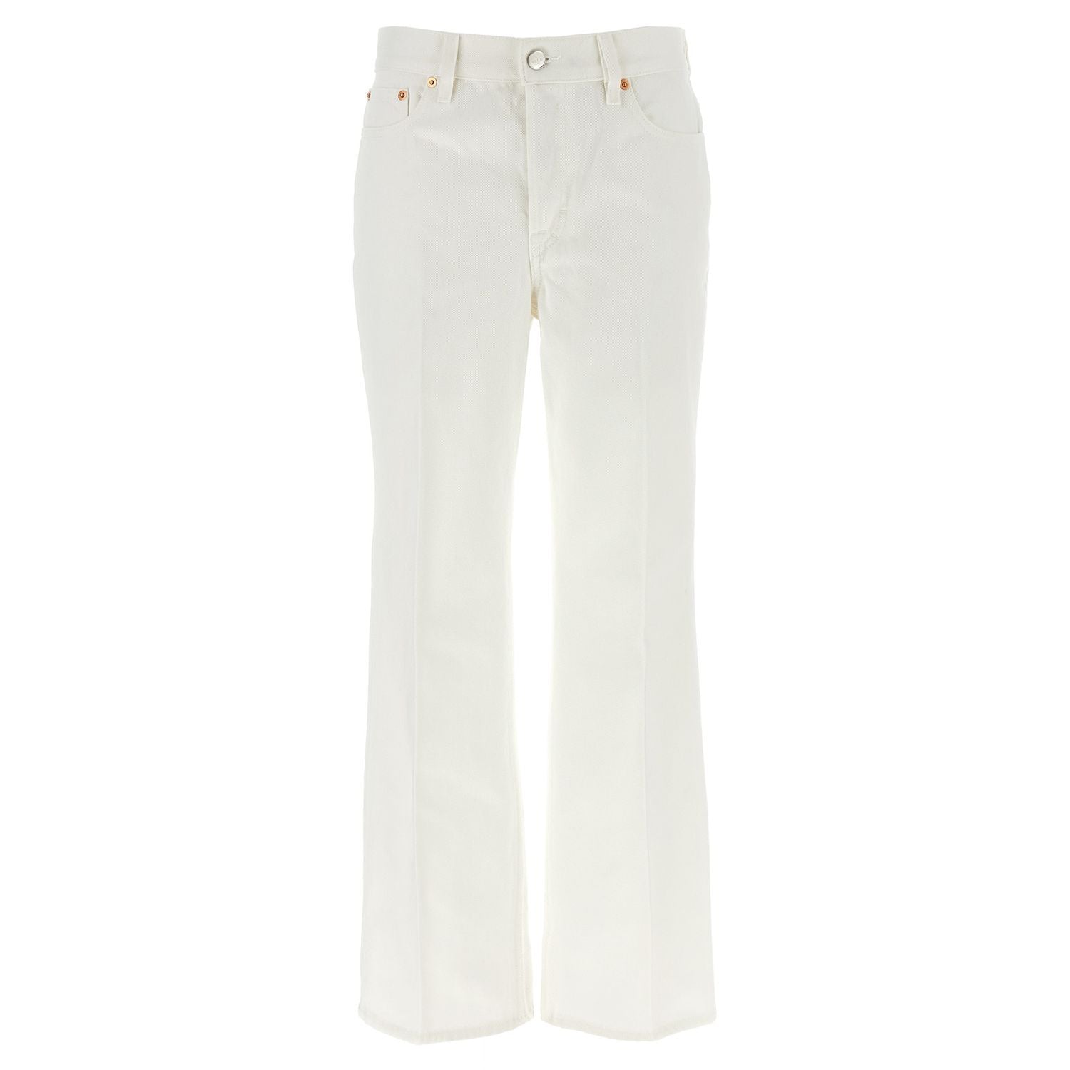 Gucci White Cotton Cropped Jeans