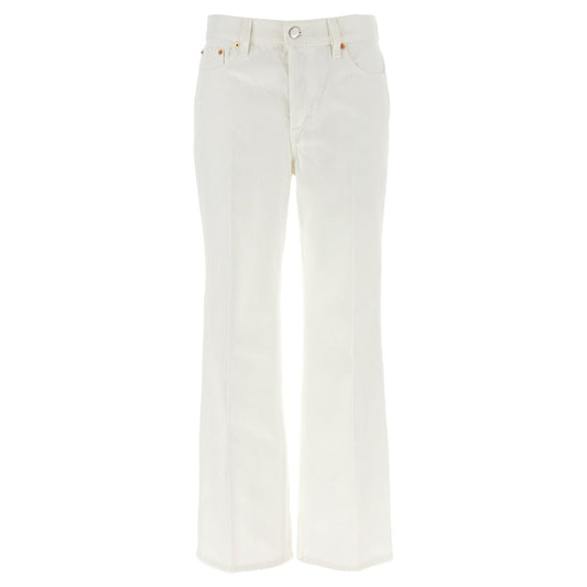 Gucci White Cotton Cropped Jeans