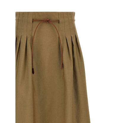 Max Mara Bicolor Cotton Midi Skirt