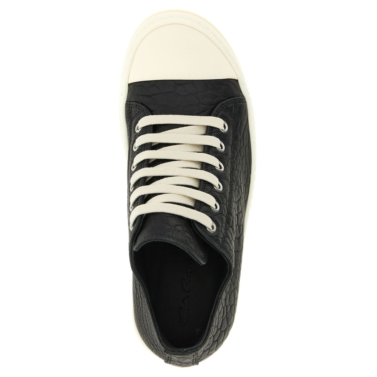Rick Owens Bicolor Lamb Leather Low Top Sneakers