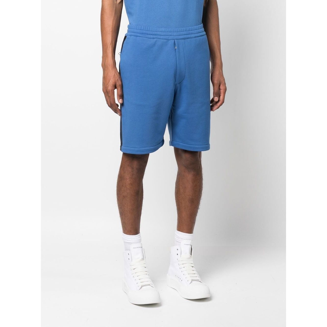 Alexander McQueen logo-tape jersey shorts