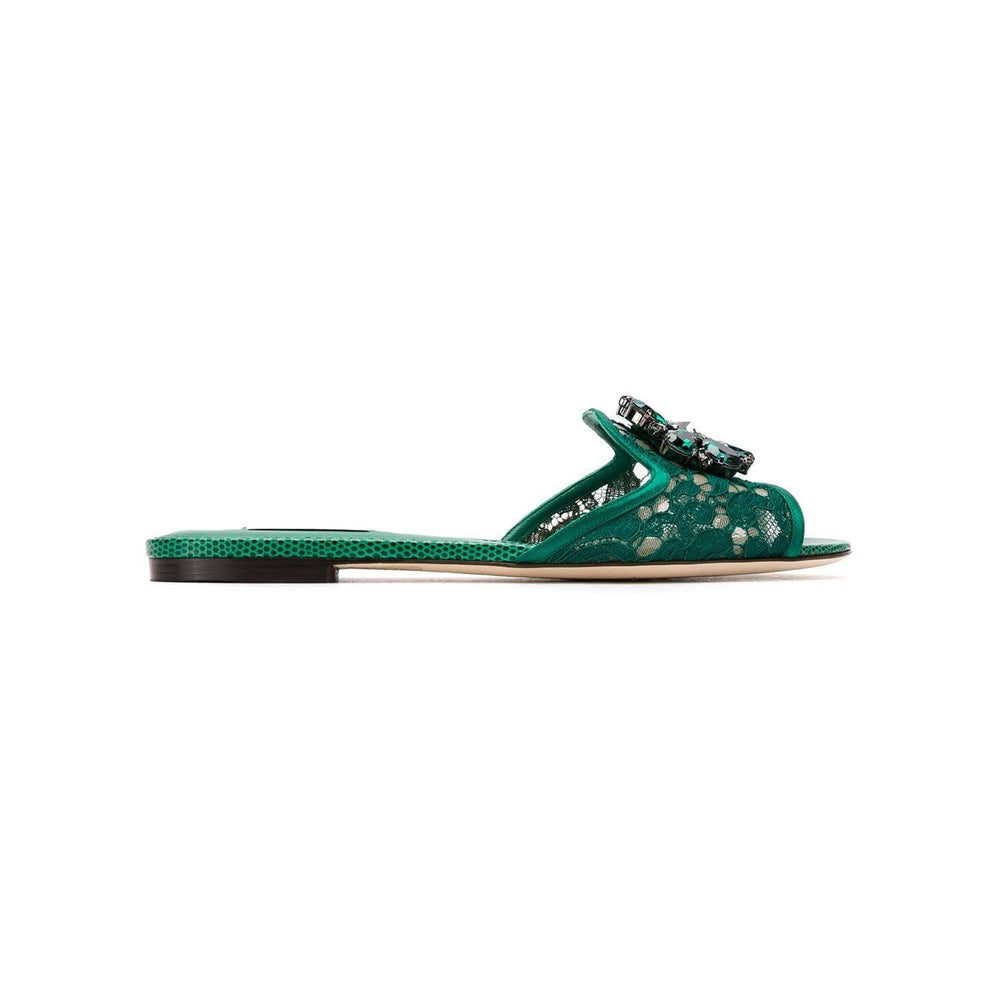 Dolce & Gabbana Slippers in lace with crystals Sandals