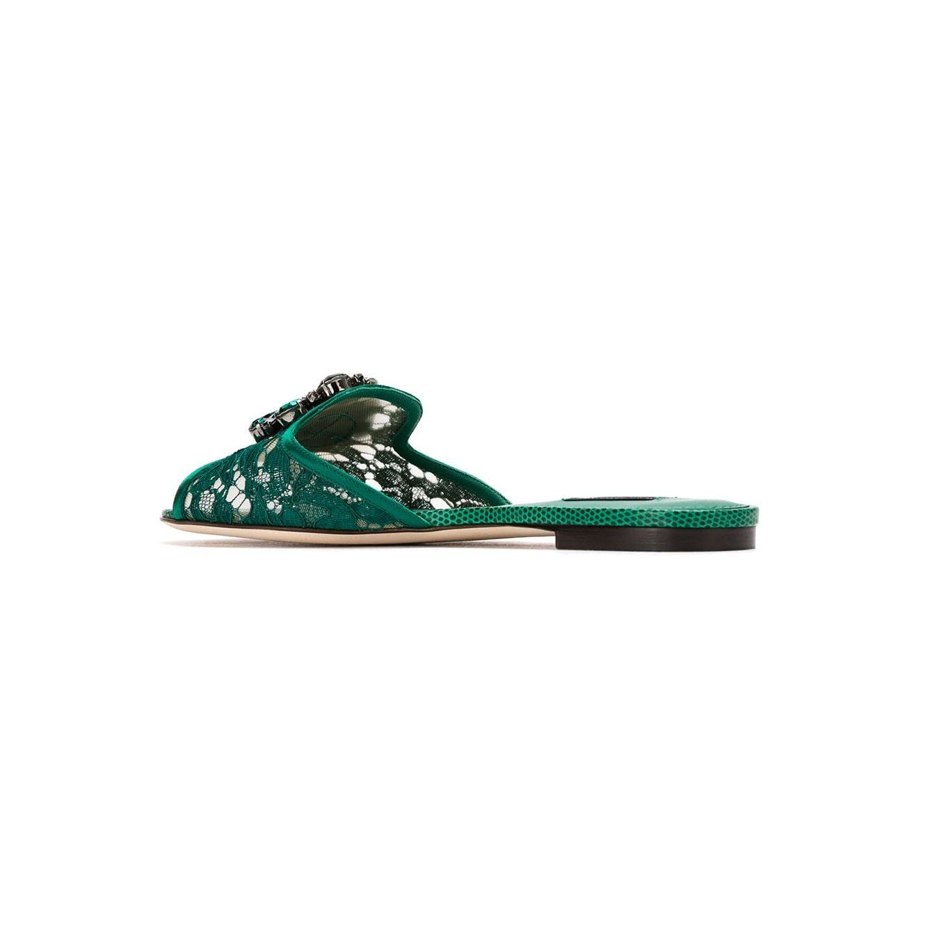 Dolce & Gabbana Slippers in lace with crystals Sandals