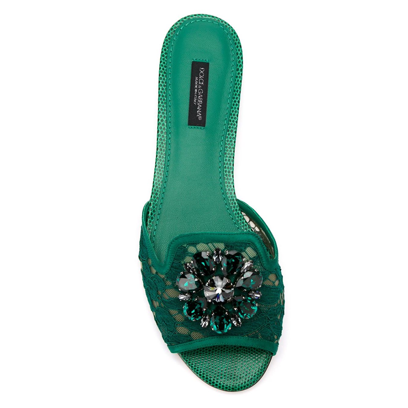 Dolce & Gabbana Slippers in lace with crystals Sandals